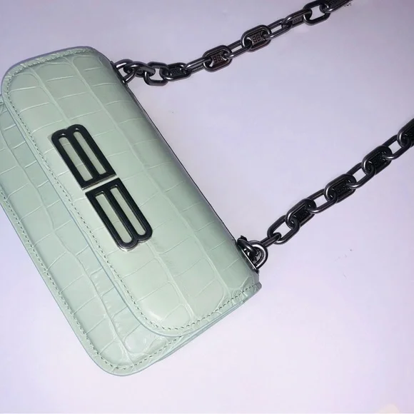 BALENCIAGA CALFSKIN CROCODILE EMBOSSED GOSSIP XS CHAIN BAG - Picture 5 of 15